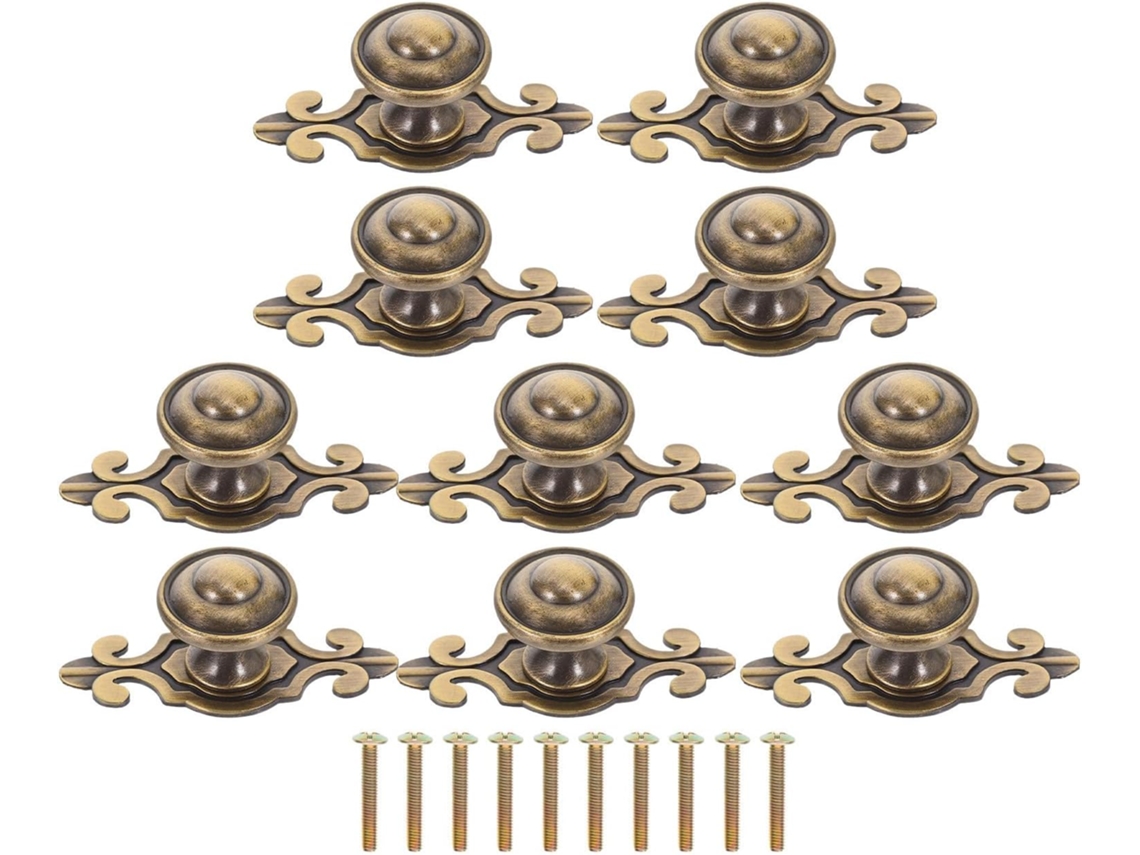 Conjunto De 10 Puxadores Redondos Em Bronze Antigo, Feitos Em Liga De Zinco, Para Gavetas E Armários