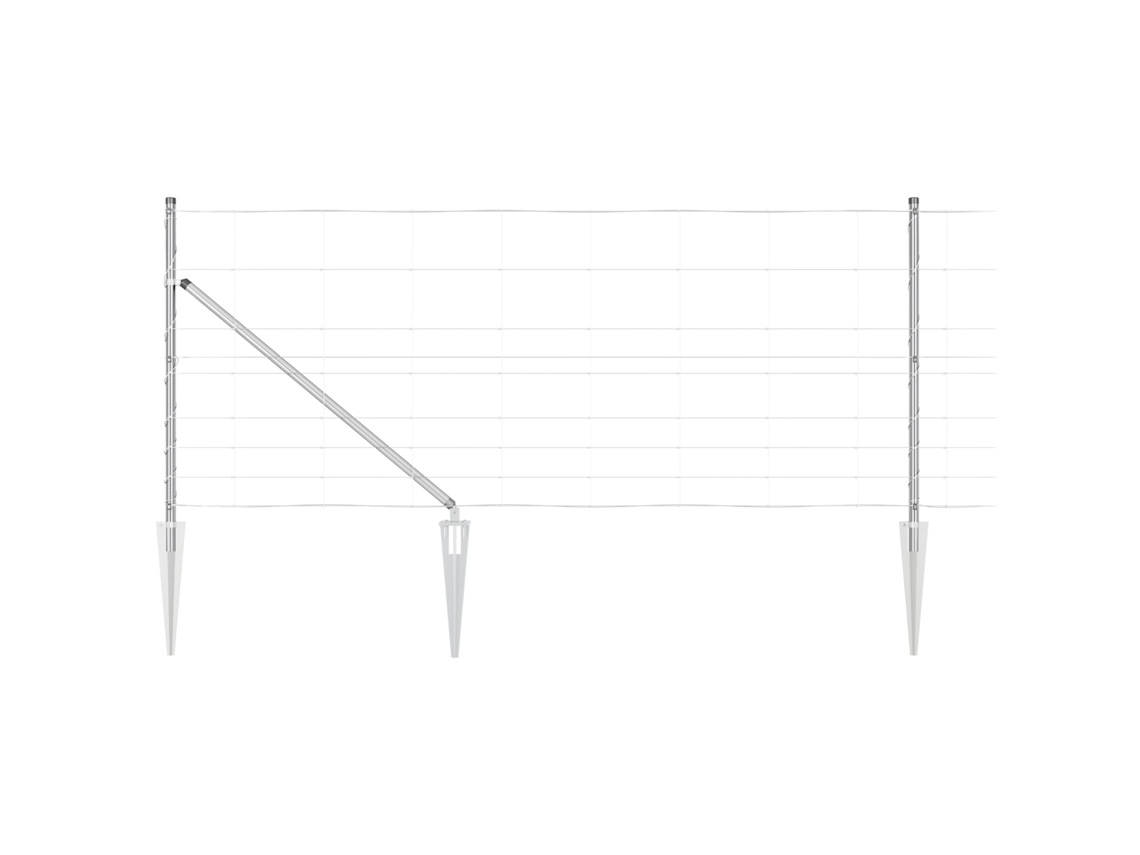 Conjunto 1 Poste De Cerca Externo Vidaxl Prateado Aço (25 X 1 M)