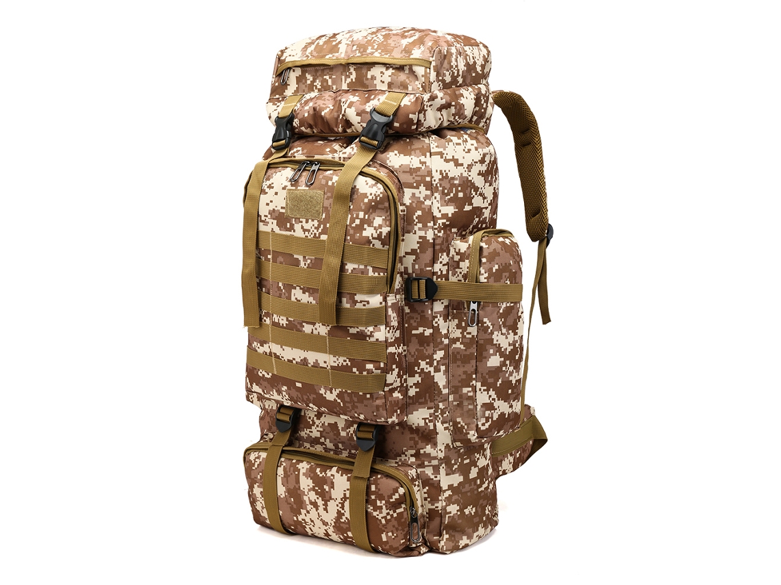 Mochila De Caminhada Para Aventuras Ao Ar Livre, Compartimentos Espaçosos E Tecido Oxford Impermeável E Durável, Grande Capacidade, Molle