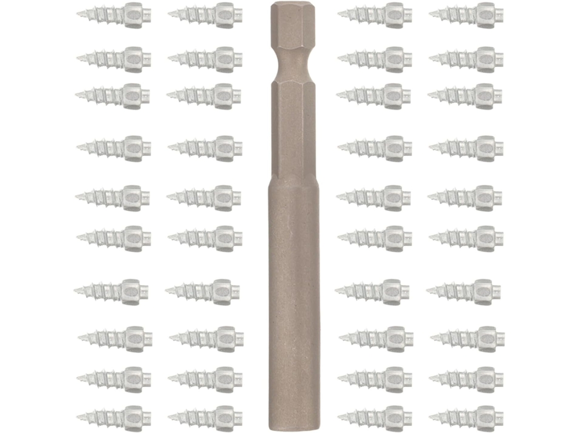 Conjunto De 50 Pregos Carboneto Para Neve, Com Pontas Rosqueáveis Inclusas E Ferramenta.
