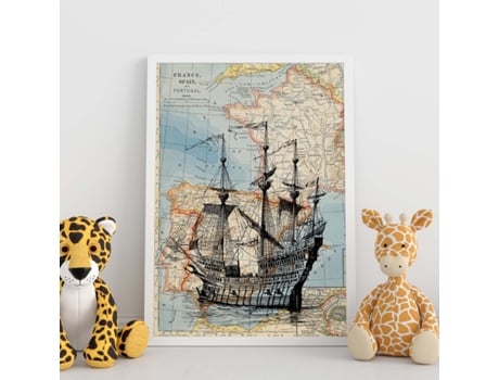 Pôsteres de Objetos Em Mapas. A Safra Mediterrose, Com Design de Objetos Em Mapas Vintage.