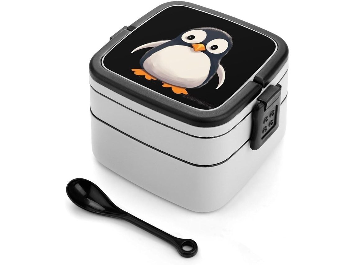 Cute Penguinm2 Marmita Retangular Empilhável, À Prova De Vazamentos, Com Design Moderno E Minimalista, Ideal Para