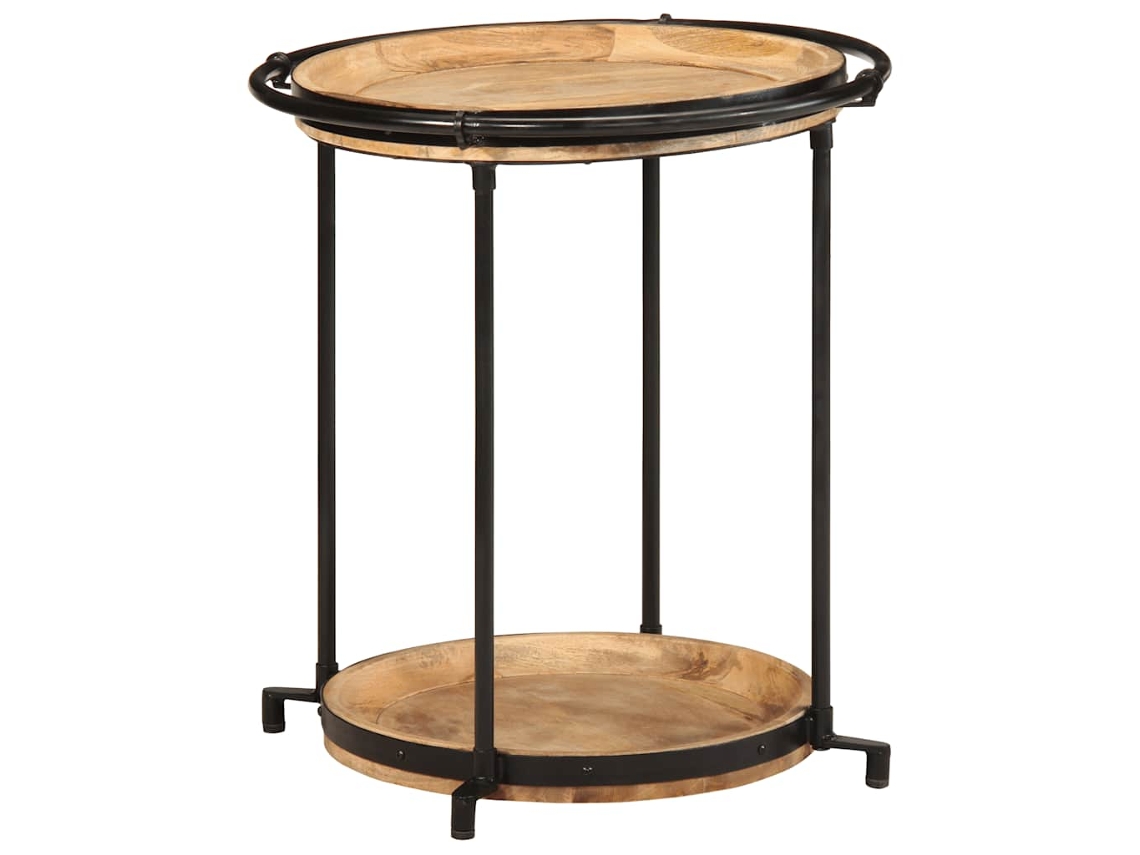 Vidaxl Mesa De Apoio Ø55x60 Cm Madeira De Mangueira Maciça
