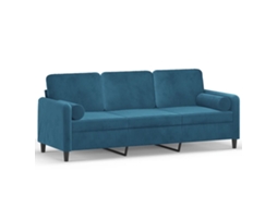 3-seater Sofa, 3-seater Sofas Vidaxl Azul Veludo (n/a)