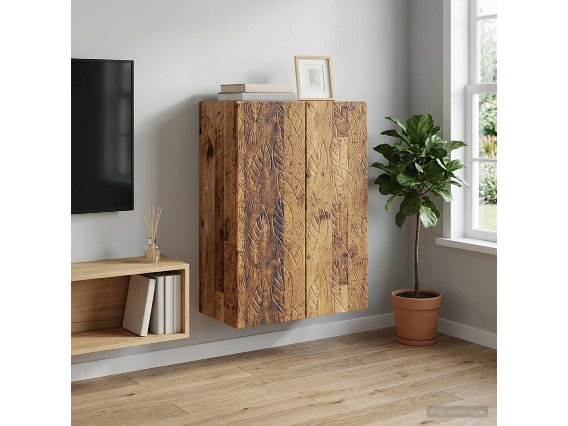Vidaxl Armário De Parede Madeira Antiga 66 X 34,5 X 90 Cm