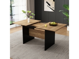 Mesa De Jantar Retangular Extensível 4 6 Lugares, Estilo Minimalista, Textura De Madeira Natural Para Sala De Jantar Sini Tech Store