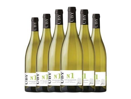 Vinho branco UBY Nº 1 Sauvignon Gros Manseng Vin de Pays Côtes de Gascogne (0.75 L - 6 Unidades)