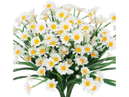 Flor de Margarida Artificial, 4 Peças de Flores Artificiais de Plástico, para Uso Externo. AQUAFORGE