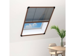 Vidaxl Tela Anti-insetos Plissada P/ Janela 60x80 Cm Alumínio Castanho