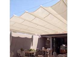 Vela De Sombra Retrátil Impermeável Com Proteção Uv 210 X 240 Cm Em Poliéster Para Terraço