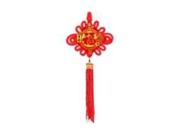 Nó Chinês com Franja Vermelha para Decoração de Carro e Casa Artesanal