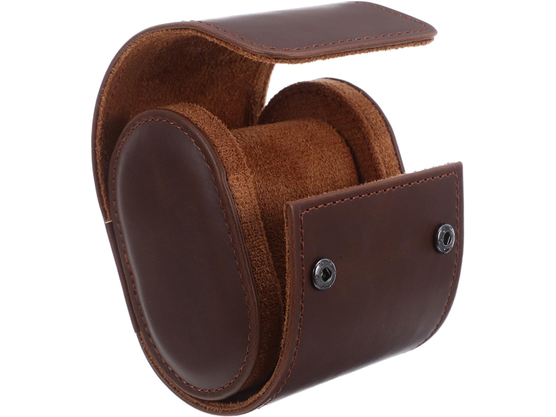 Estojo Portátil Para Relógios Em Couro Pu, Compacto E Leve, Ideal Para Viagens E Com Absorção De Impacto.