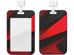 Porta Crachá Com Cordão, À Prova D Água, Plástico, Vermelho, Preto, Retrátil, Protetor De Crachá Vertical, Trabalho