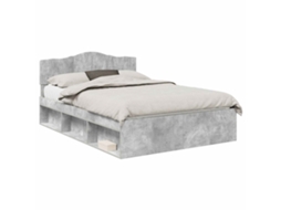 Estrutura da Cama com Cabeceira Cinza Concreto 150x200 cm MAISON EXCLUSIVE
