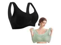 Sutiã Pispara de Ionização com Terapia de Artemísia: Estimula Circulação, Detoxifica e Modela o Corpo com Tecido Gelado e Elástico Preto