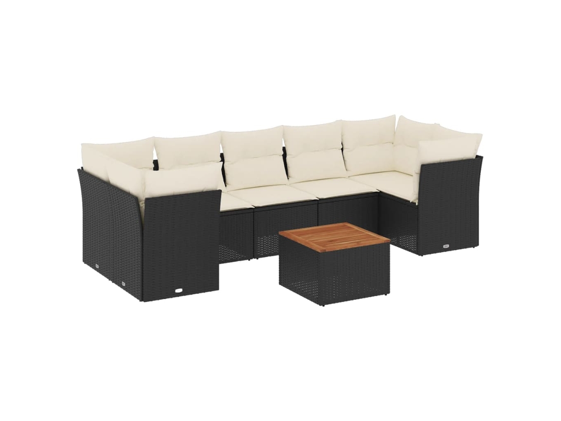 Garden Sofa Set, Garden Sofa Sets Vidaxl Preto Rattan / Vime (n/a)