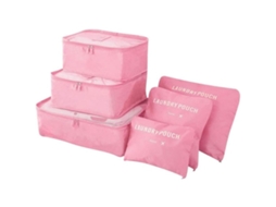 Conjunto Organizador De Mala, 6 Peças, Cubos Organizadores Para Viagem, Para Roupas E Malas, Bolsas De Armazenamento Rosa