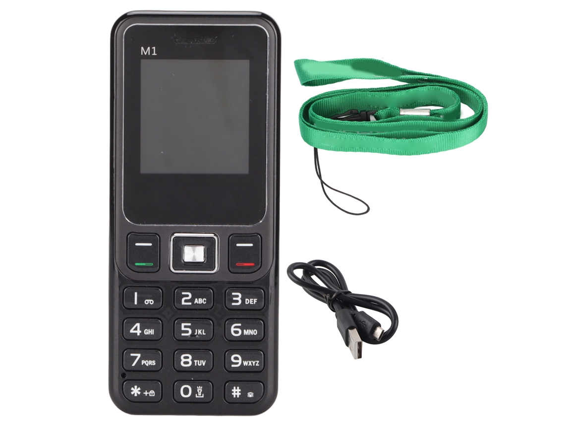 Aetheria telefone Celular Desbloqueado M1 Dual Chip 2g com Cordão para Idosos e Crianças Preto Plug Uk