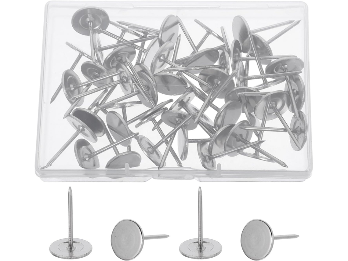 Lurrose 50-tachinhas Metálicas Planas 2, 5cm X 1, 5cm Tachinhas Longas Resistentes Para Estofamento Com Caixa De