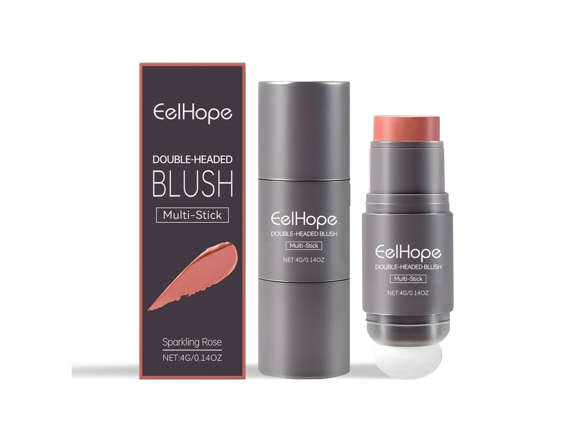 Pincel Blush Rosa Multiuso Duplo Fim