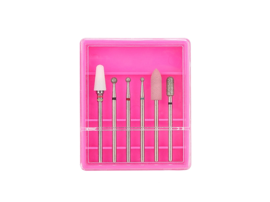 6pcs Brocas De Broca De Unha Em Aço Inoxidável Acessório De Polimento Para Manicure E Pedicure Máquina 07