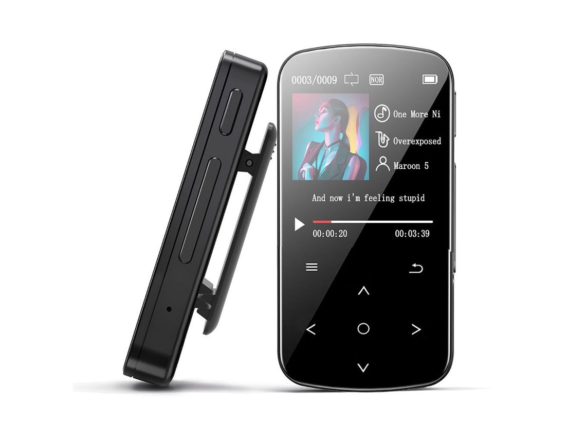 MP3 player esportivo Agptek de 32 GB com Bluetooth 5.0 e tela colorida TFT de 1,5 polegadas, KLB Slowmoose