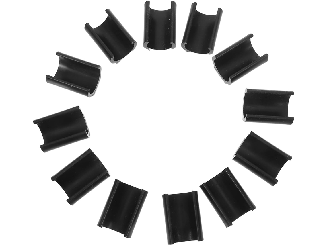 Conjunto De 12 Protetores Pés Cadeira Em Plástico Preto Formato U Com