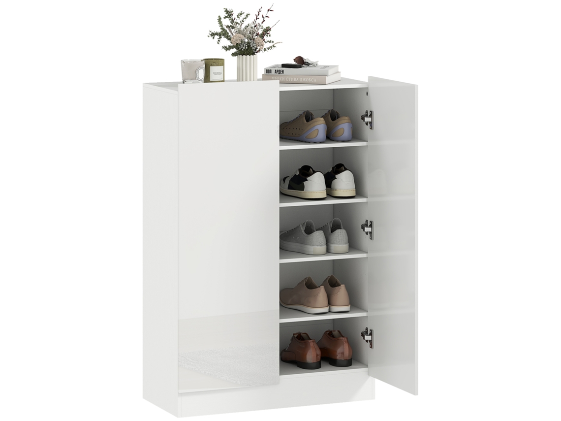 Sapateira de entrada, ajustável, para 20 pares, 72x34,5x103cm, branco