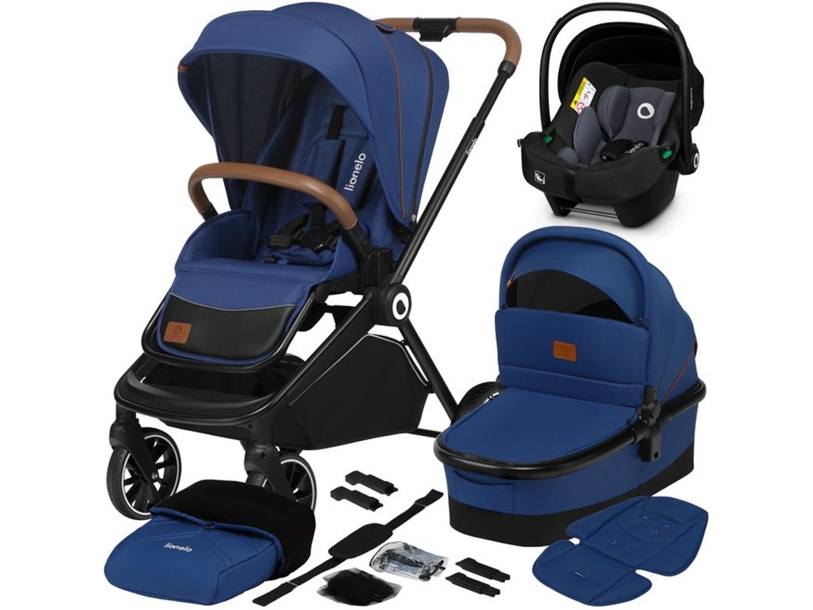 Carrinho Multifuncional De Bebê Lionelo Mika 3 Em 1 - Até 22kg - Carrinho, Alcofa, Cadeirinha Para Auto E Acessórios, Azul