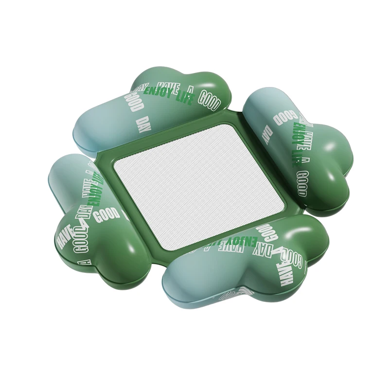(e) Uma Boia Inflável Para Piscina Com Fundo De Rede Para Crianças E Uma Jangada Recreativa Para Água.