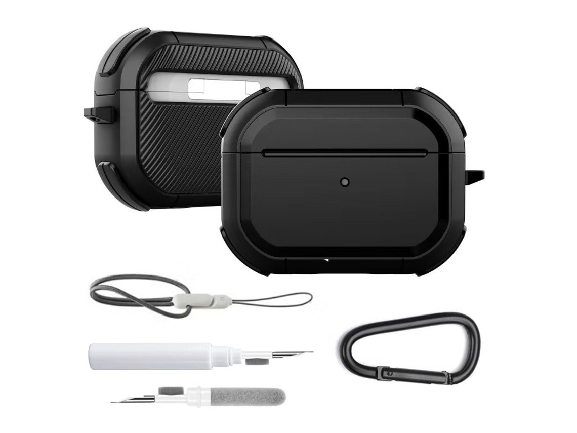 Capa Zruxe Para Airpods 4 Silicone 1,5 Mm Preta (protecao Anti-risco, Breloque, Carregamento Sem Fios)