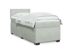 Vidaxl Cama Com Molas/colchão 90x190 Cm Veludo Cinza-claro