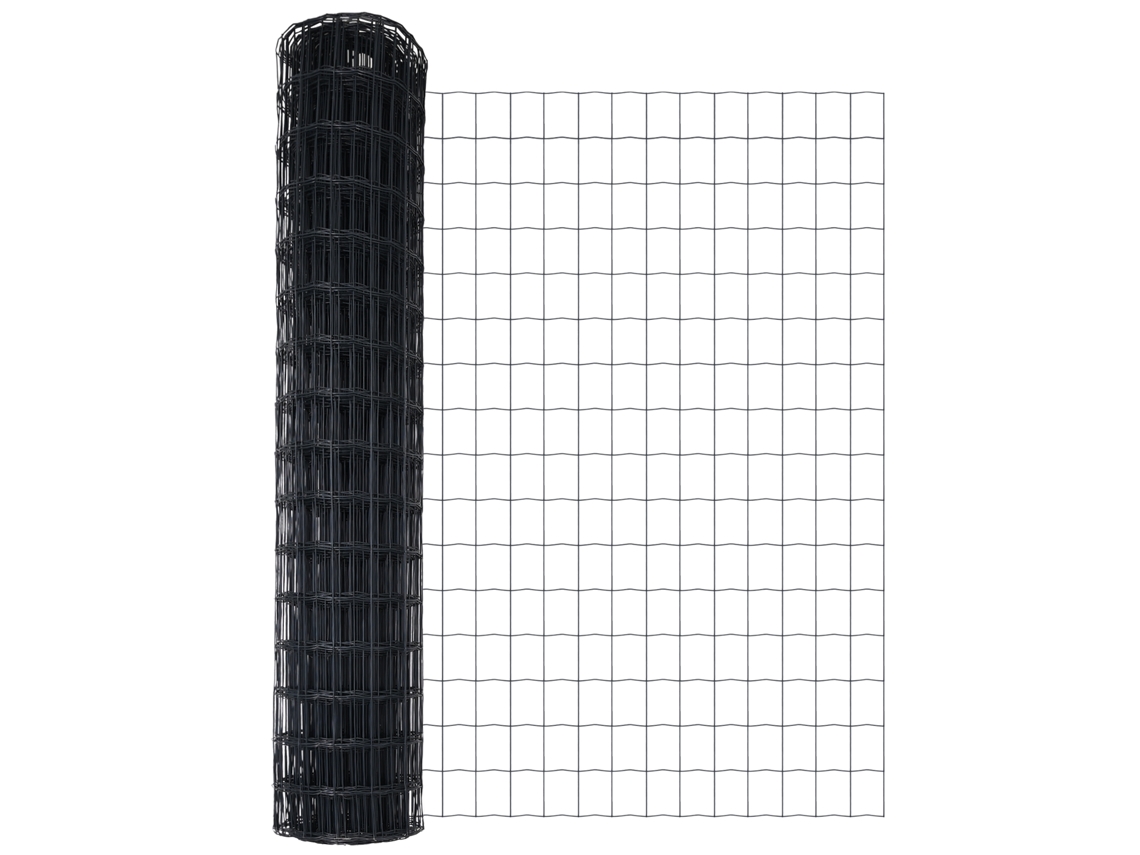 Conjunto 1 Cerca Euro Vidaxl Cinzento Ferro (1,4 X 10 M)