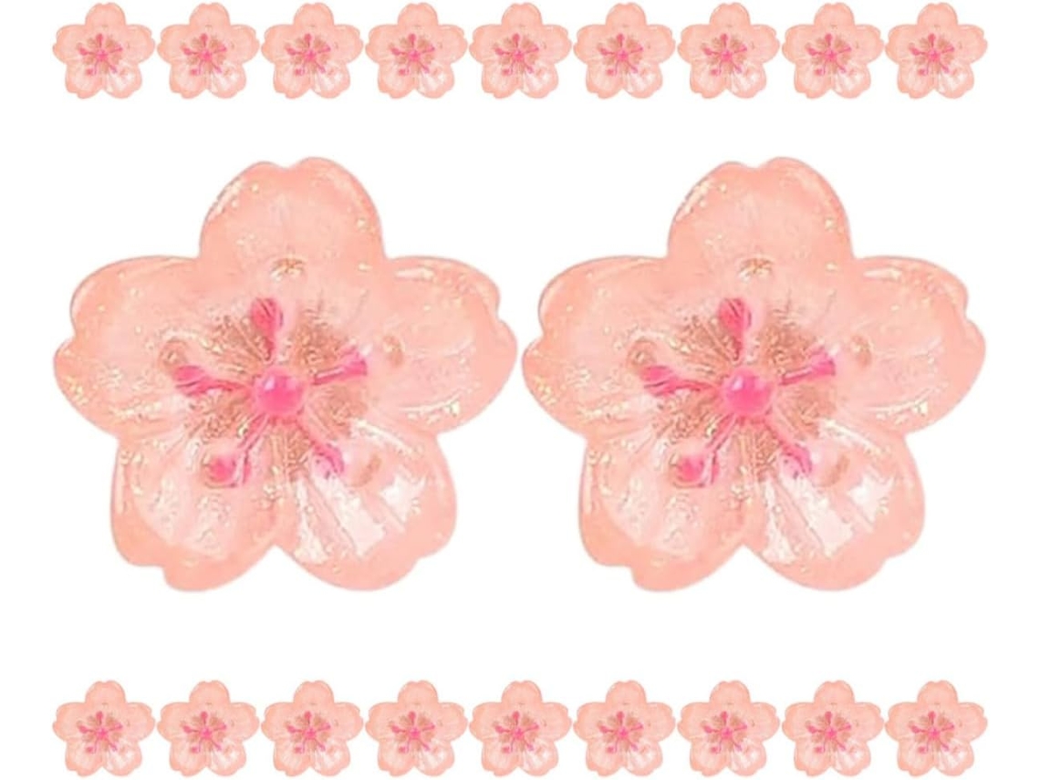 Tachinhas Hemoton Rosa, 20 Unidades, Resina e Metal para Notas