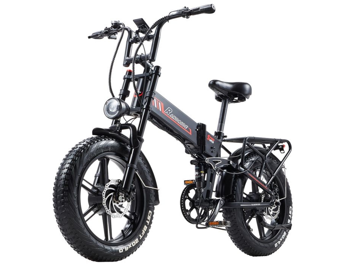 Bicicleta Elétrica Dobrável Dois Motores 1000 W Bateria 48 V 20 Ah Preto 20 Pol. RANDRIDE