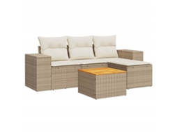 Garden Sofa Set, Garden Sofa Sets Vidaxl Bege Rattan / Vime (n/a)