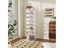 Torre Giratória Sapatos 7 Níveis 360° 28 Pares Branco