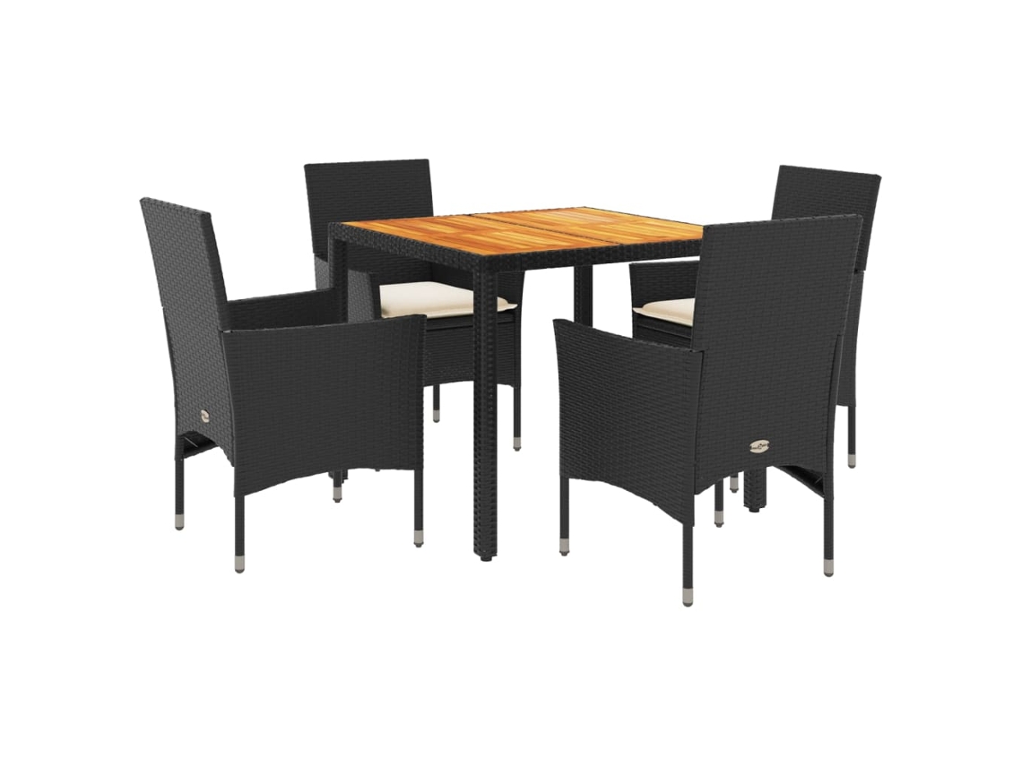 Garden Dining Set, Garden Dining Sets Vidaxl Preto Rattan / Vime (90 X 90 X 75 Cm)