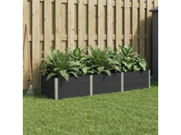 Vidaxl Canteiro De Jardim Elevado Preto 300 X 100 X 54 Cm