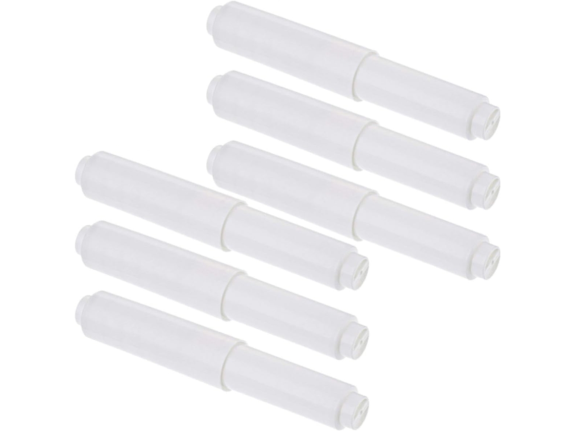 Magiclulu Conjunto De 6-suportes Para Papel Higiênico, Práticos E Flexíveis Em Abs Branco, Ideais Para Trocar O Papel