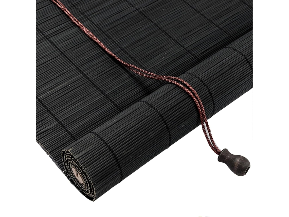Cortina De Rolo Externa Preta De Bambu Natural, 110x150cm, Para Janelas E Portas, Proteção Solar