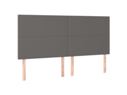 Cabeceira Cinza 200x5x118/128 Cm Couro Sintético MAISON EXCLUSIVE