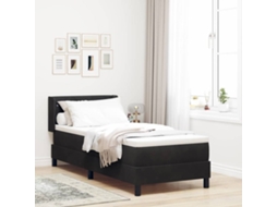 Vidaxl Cama Box Com Cabeceira Manual Preto 200 X 80 Cm Veludo