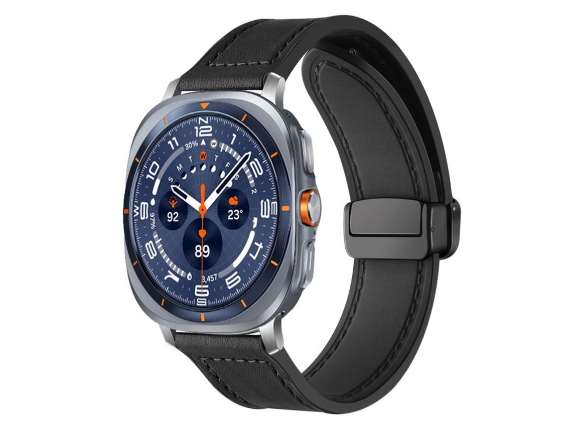 Bracelete Para Samsung Galaxy Watch Ultra - Com Fivela Magnética E Estampa Cavalo Louco (47mm) - Preta