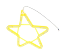 Luminária Led Amarela em Formato de Estrela, 30 Cm, Decorativa, Resistente a Altas Energias, Ideal para Uso Externo em Festas. SFUSHOS