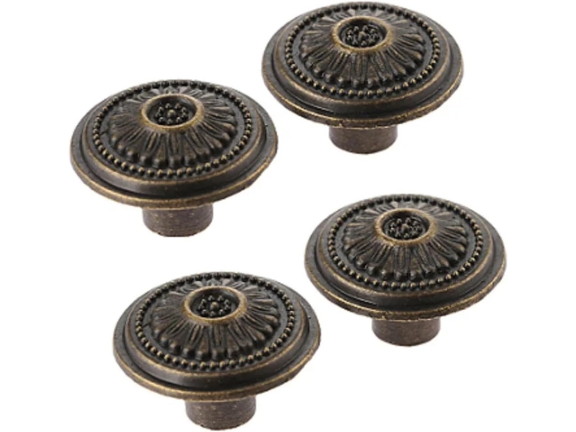Conjunto De 4 Puxadores Vintage Para Gaveta Armário, Cômoda, Porta E Gaveta, Com Parafusos