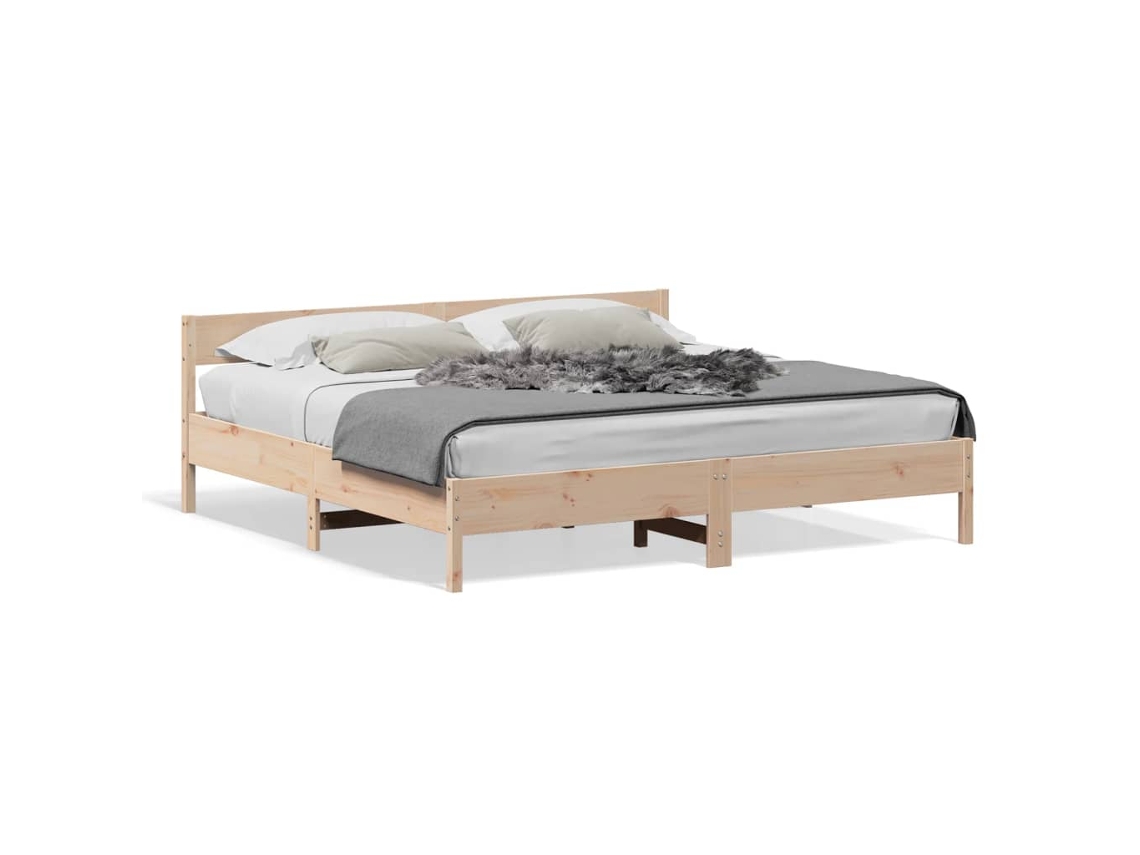 Cama Sem Colchão 180x200 Cm Madeira de Pinho Maciça MAISON EXCLUSIVE