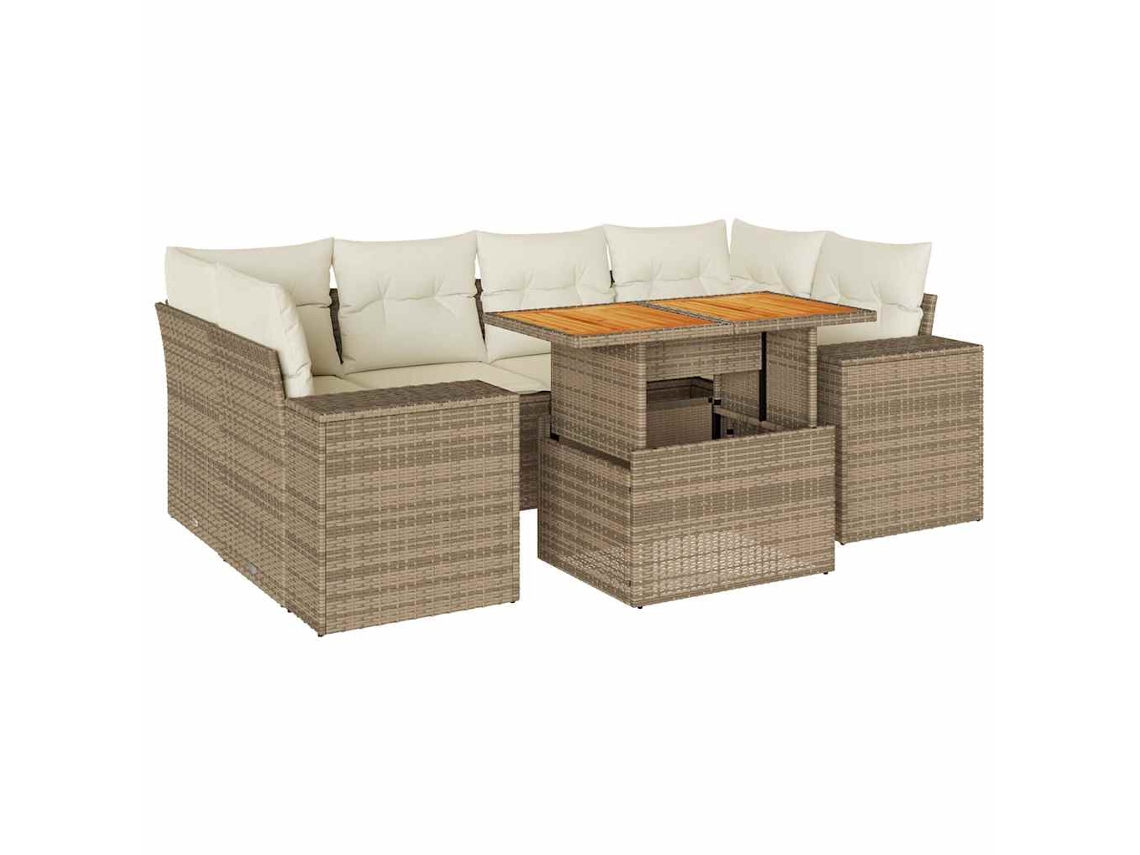 Garden Sofa Set, Garden Sofa Sets Vidaxl Bege Rattan / Vime (n/a)