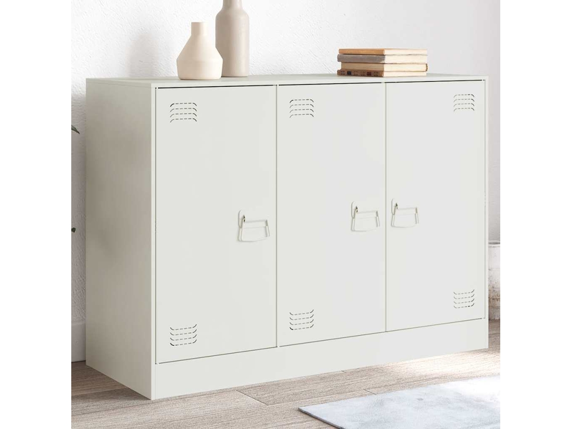 Vidaxl Aparador 99x39x73 Cm Aço Branco