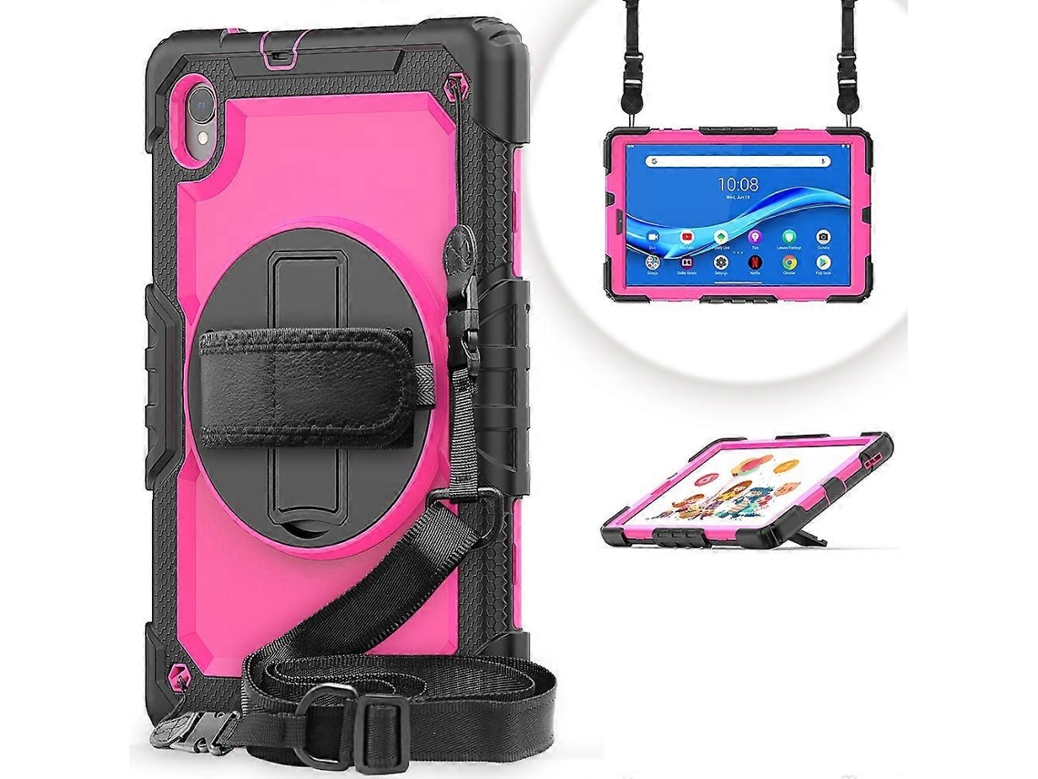 Capa Protetora Colorida À Prova De Choque Para Tablet Lenovo Tab M10 Hd Tb-x306x Em Silicone + Pc Com Suporte, Alça De Ombro E Alça De Mão.